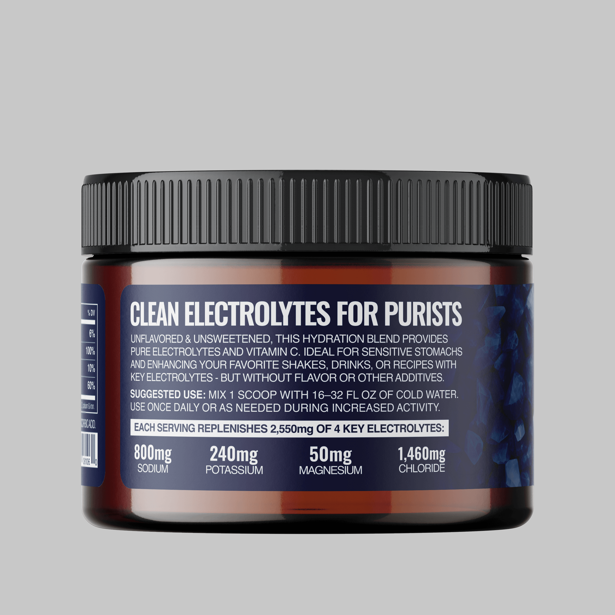Raw Unflavored Electrolyte Powder – 90 Servings Jar