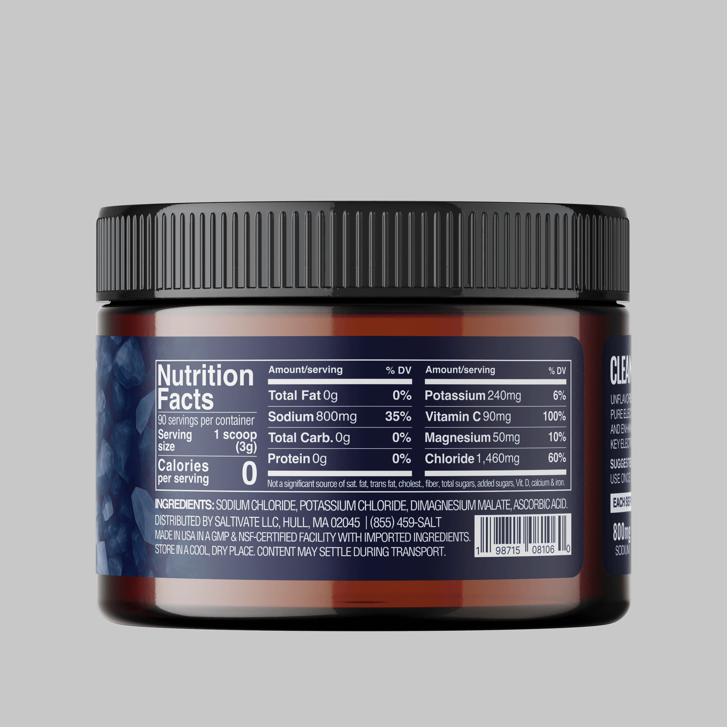 Raw Unflavored Electrolyte Powder – 90 Servings Jar