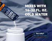 One stick mixes with 16 to 32 fl oz of cold water. Too salty? Mix with more water.