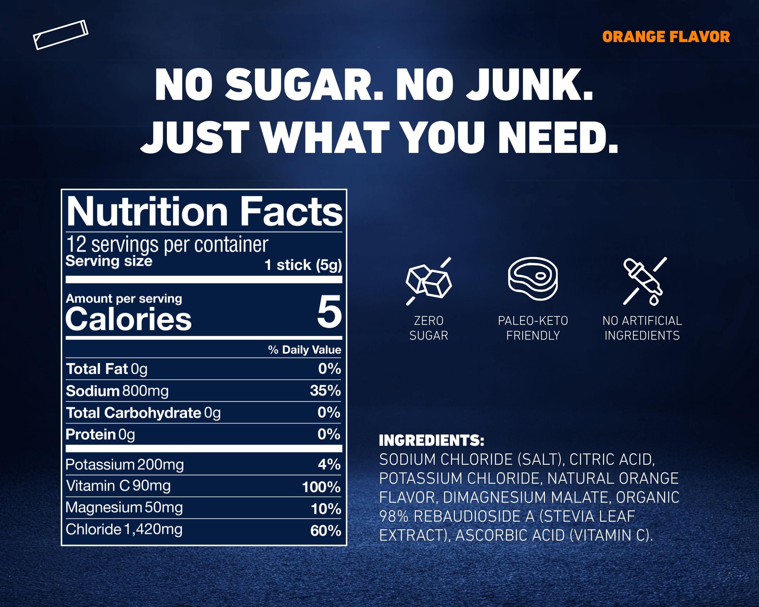 Orange Electrolytes On-The-Go Packets 12x