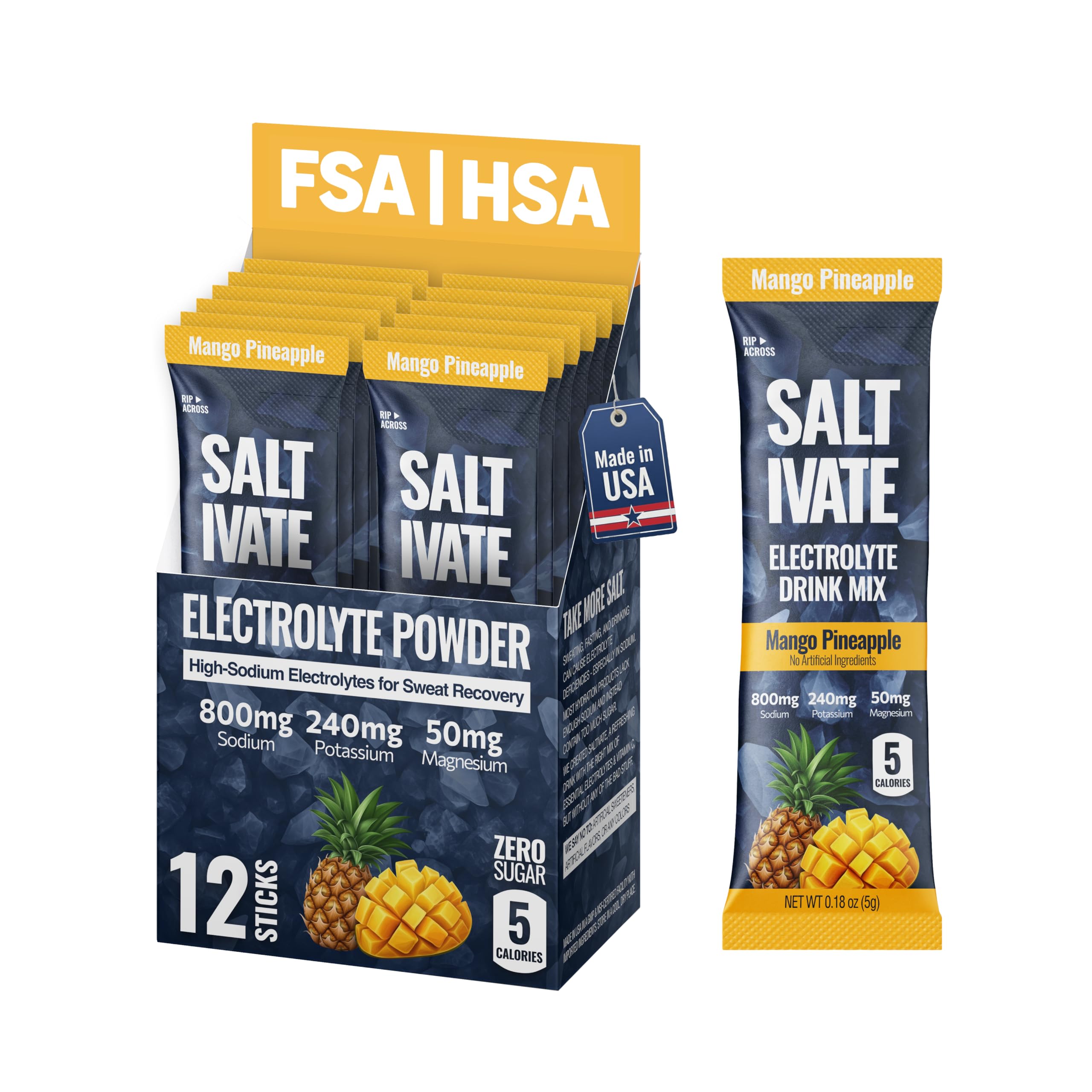 Mango Pineapple Electrolytes On-The-Go Packets 12x