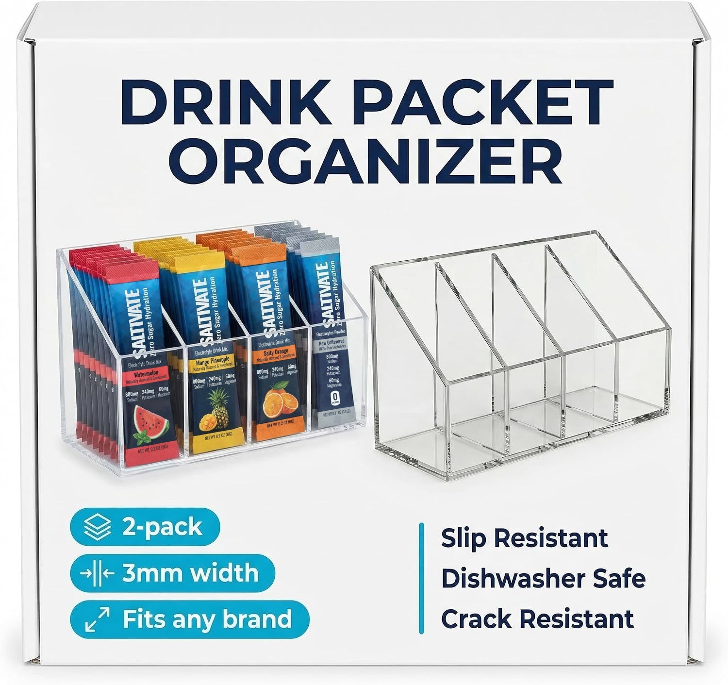 Acrylic Drink Packet Organizer 2-Pack | Saltivate