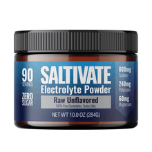 Saltivate Raw Unflavored high-sodium electrolyte drink mix, 90-serving jar, sugar free