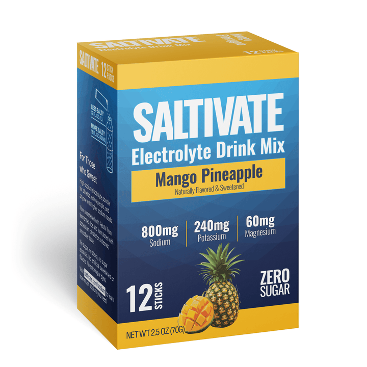 Saltivate Mango Pineapple electrolyte drink mix stick packs