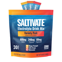 Saltivate Variety Pack high-sodium electrolyte drink mix, 30-count stick packs, sugar free