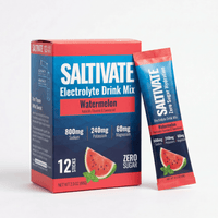Saltivate Watermelon electrolyte drink mix, 12-count stick packs, zero sugar and no stevia